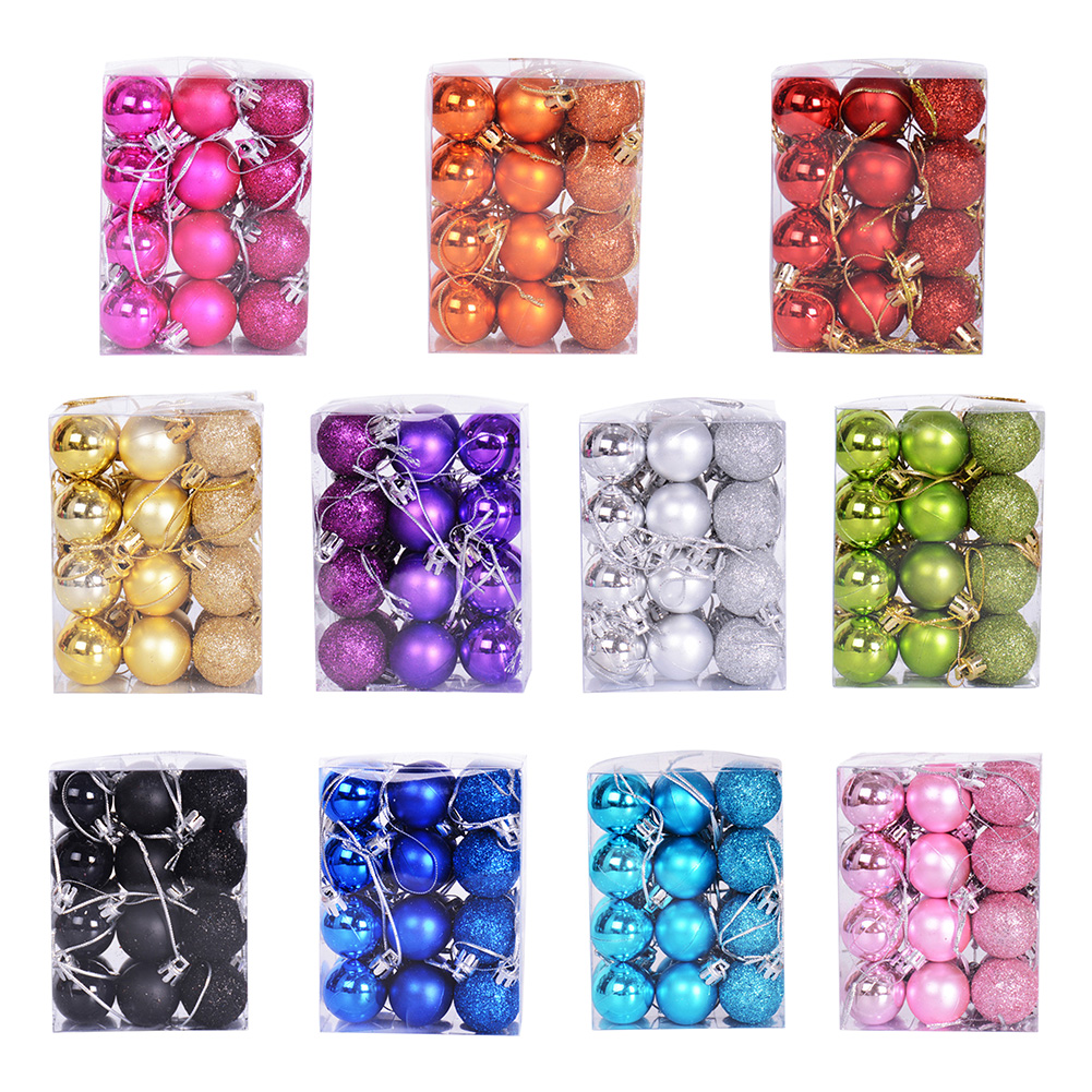 

24pcs/box Christmas Balls 3cm Hanging Ball Shopping Mall Ceiling Ornament, 501 Original