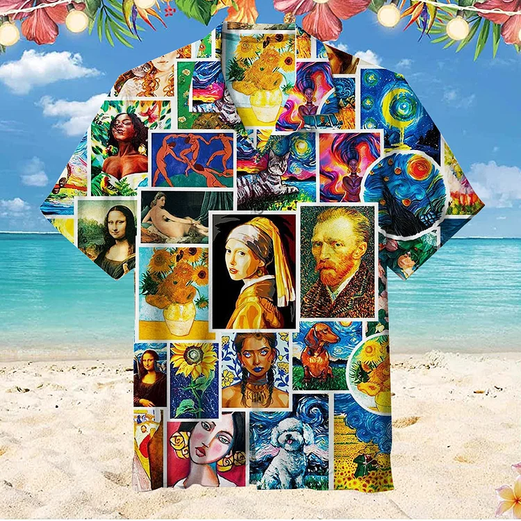 Famous Oil Painting Collage|Unisex Hawaiian Shirt