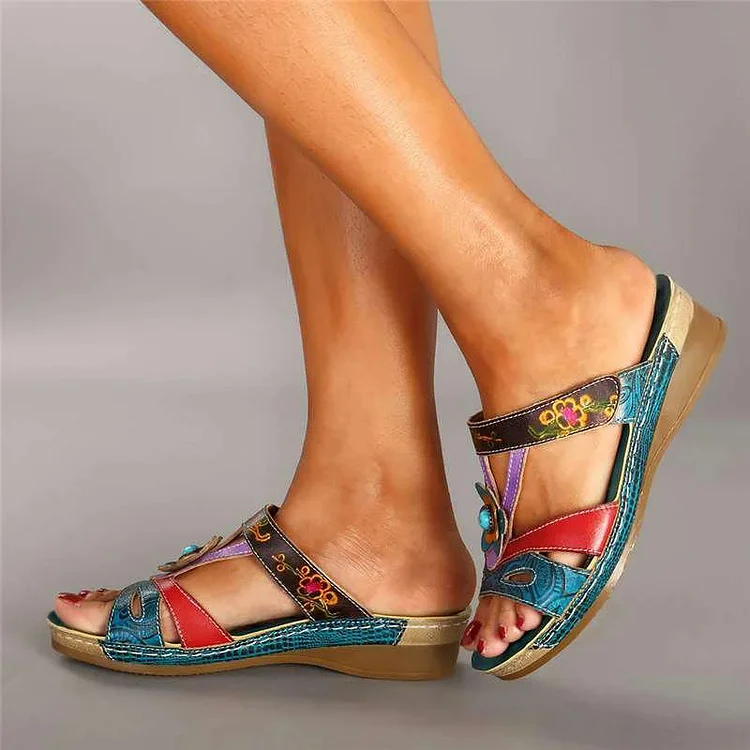 Bohemian style fashion non-slip wedge sandals  Stunahome.com