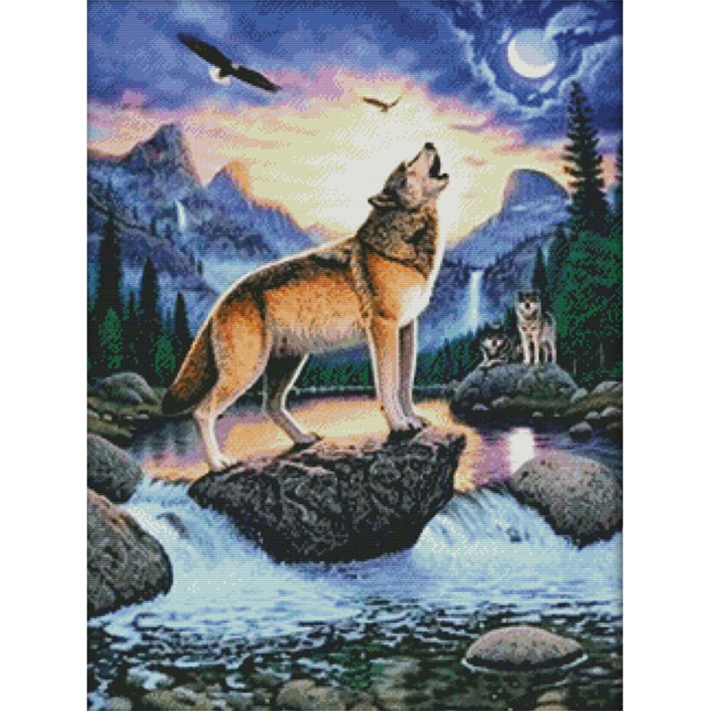 

Wolf - 14CT Stamped Cross Stitch - 53*69cm, 501 Original