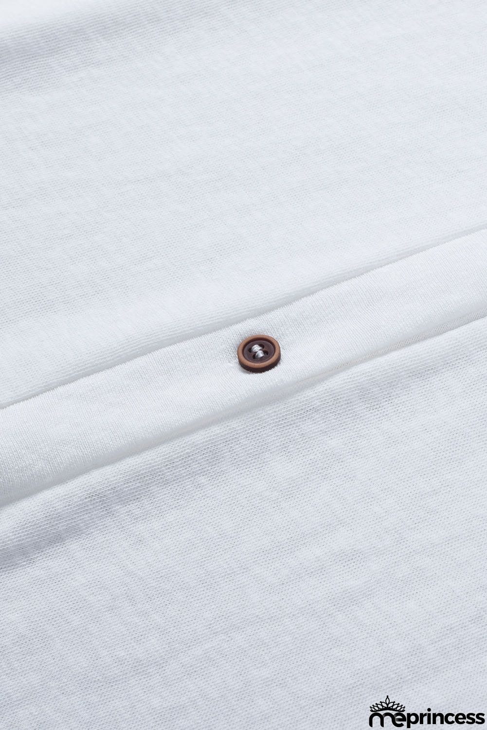 Solid Color Open-Front Buttons White Cardigan