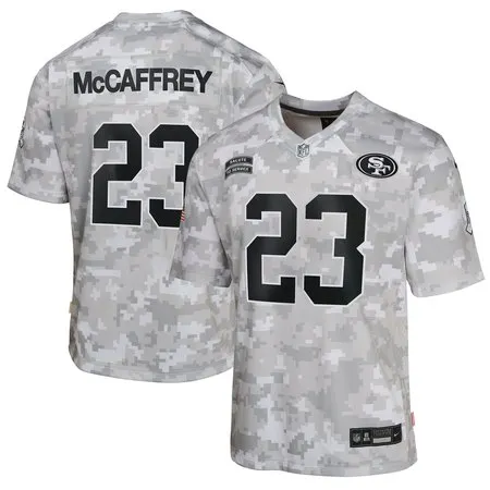 Youth San Francisco 49ers Christian McCaffrey  Arctic Camo 2024 Salute to Service Game Jersey