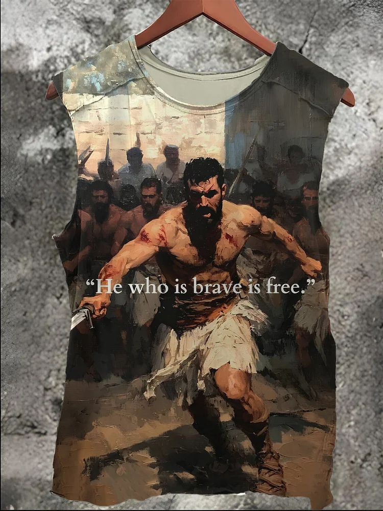 Men's He Who Is Brave Is Free Rome Art Print Tank Top