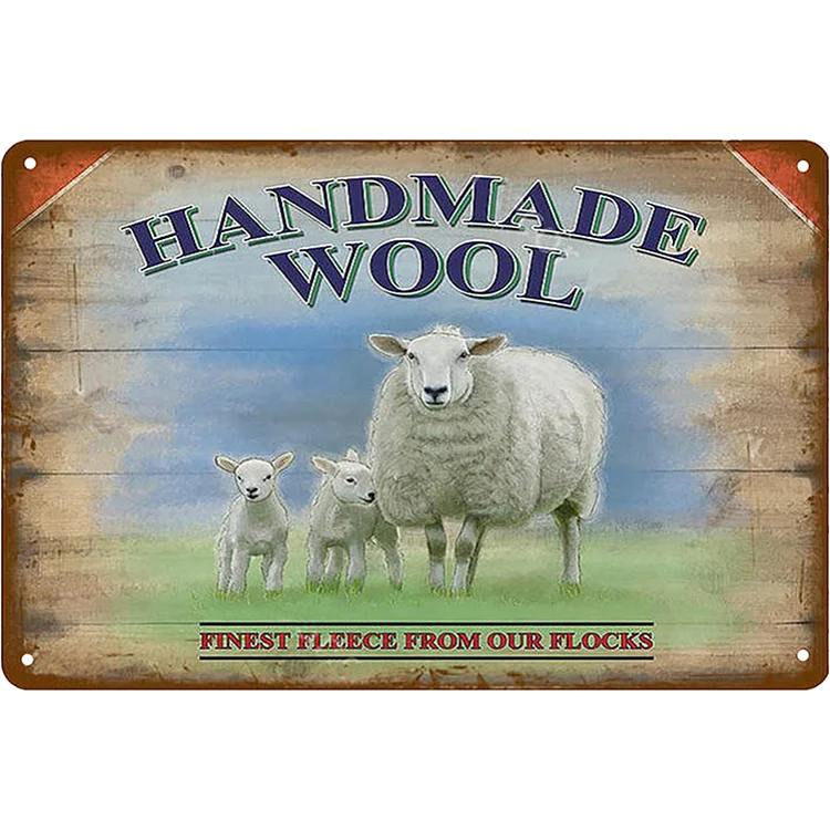 Moutons - enseignes en étain vintage / enseignes en bois - 7.9x11.8in & 11.8x15.7in