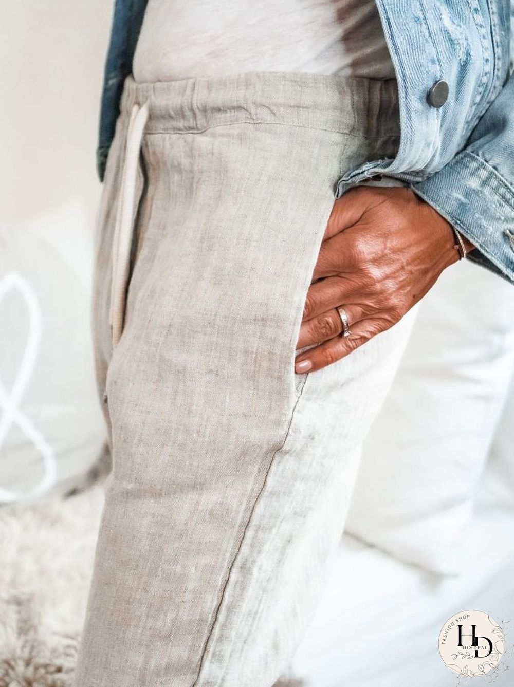 Plain Shift Cotton Pants