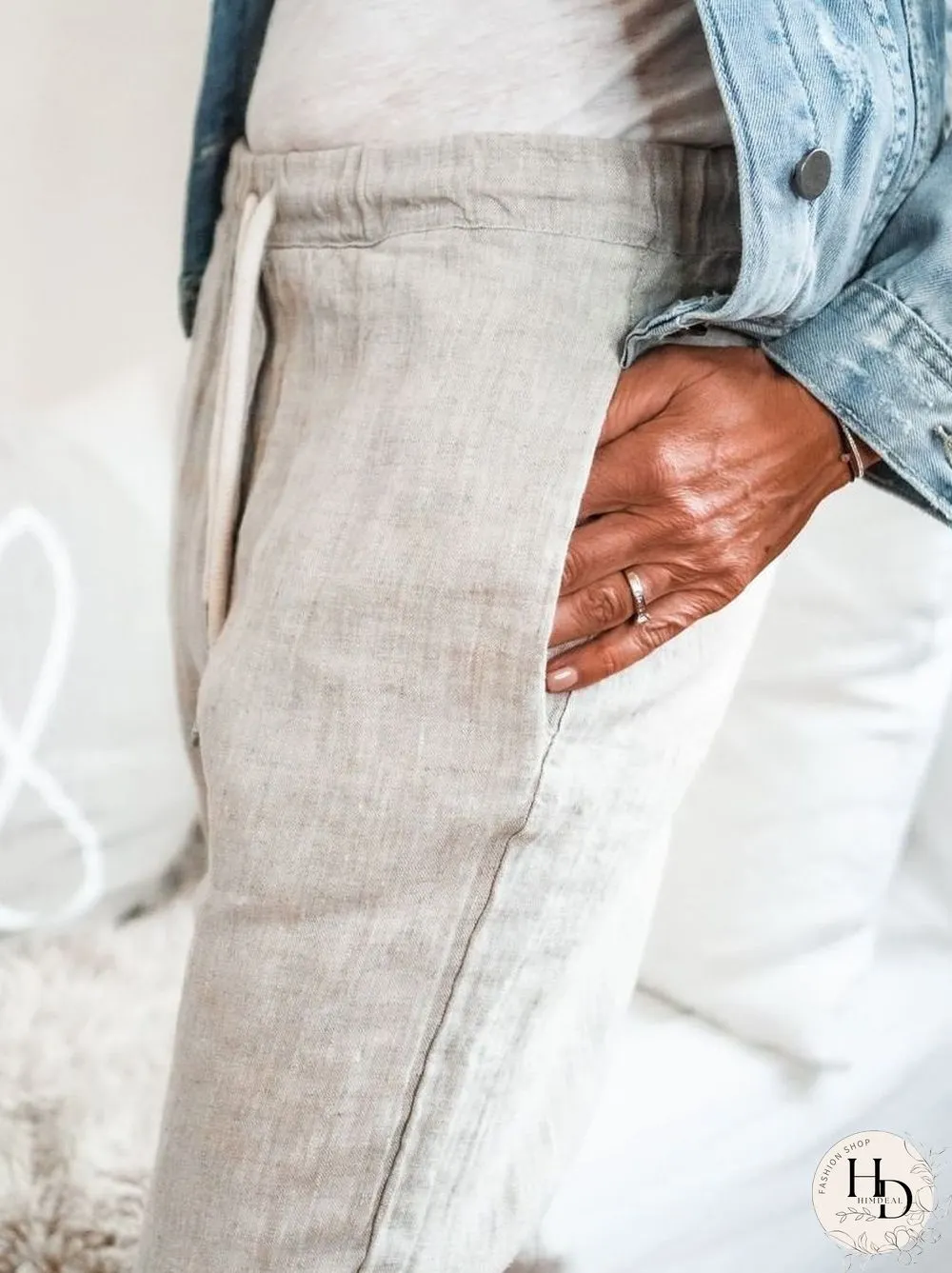 Plain Shift Cotton Pants