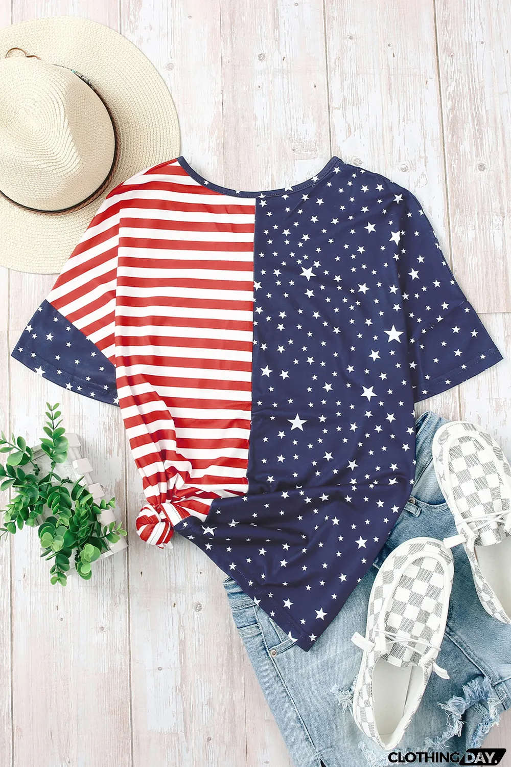 July 4th Stars and Stripes USA Flag Tee