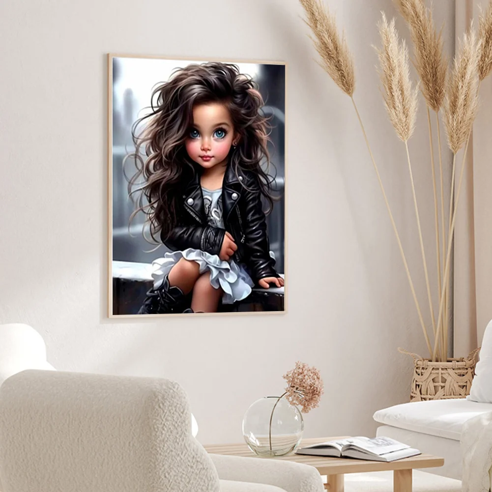 Diamond Painting - Full Round Drill - Sweet Cool Girl(Canvas|30*40cm)