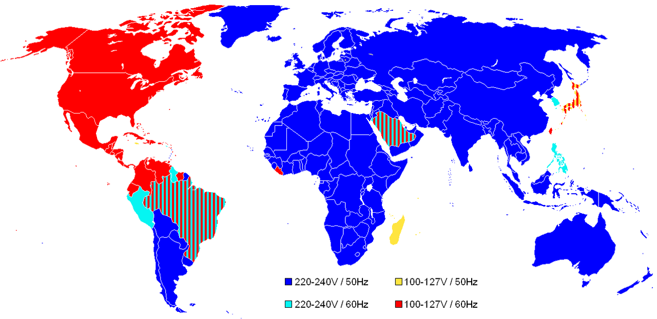 Voltages and Frequencies (Hz) Around the World