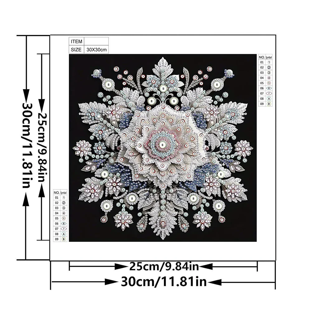 Snowflake - Partial Special Shaped Drill Diamond Painting Kits (Canvas|30*30cm)