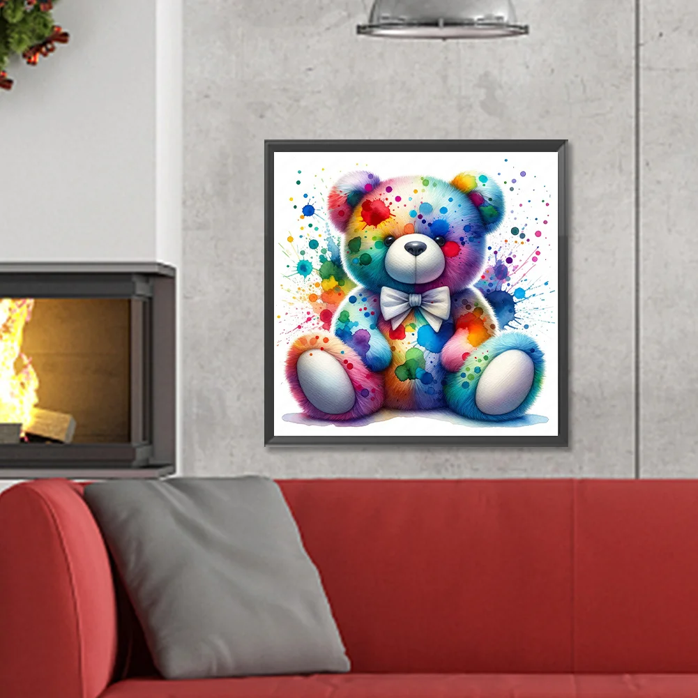 Diamond Painting - Full Round Drill - Rainbow Bear(Canvas|30*30cm)