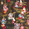 (US Local)12Pcs Xmas Theme  DIY Diamond Christmas Tree Pendant Wall Door Decoration