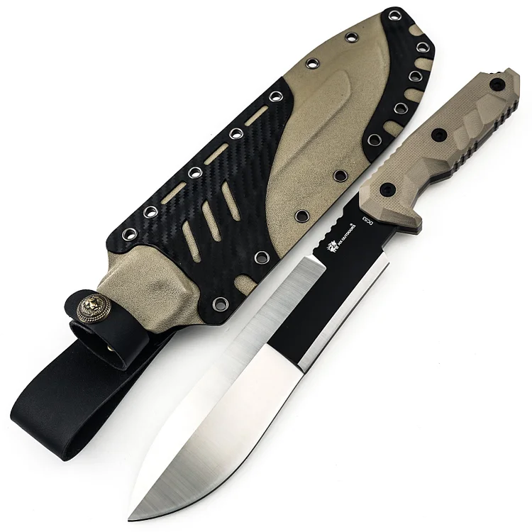 DC53 Steel M.E. Observer Machete Fixed Blade Knife with Brown G10 Handle(8.27'')