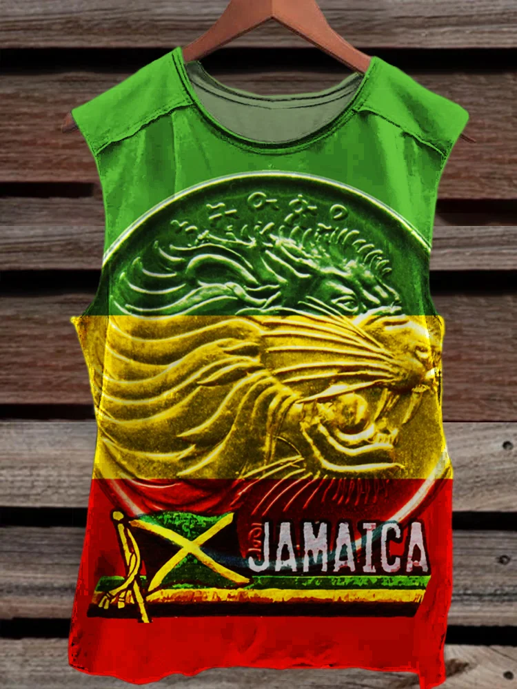 Comstylish Jamaican Lion Print Tank Top