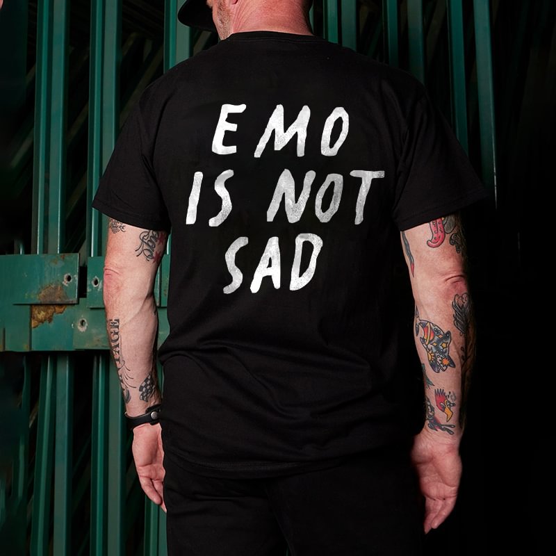 Emo Is Not Sad Printed Casual T-shirt -  UPRANDY