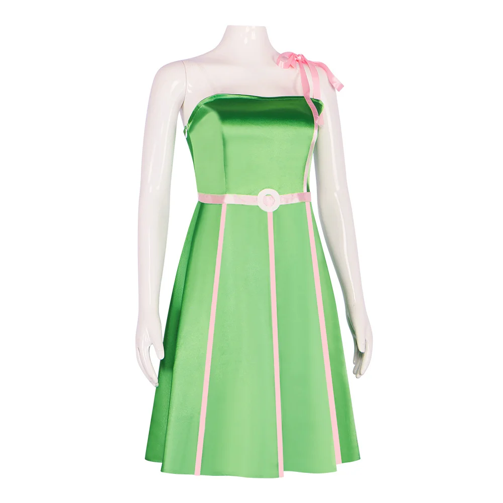 Green Srapless Dress Fit and Flare Summer Dress Costtume Novameme