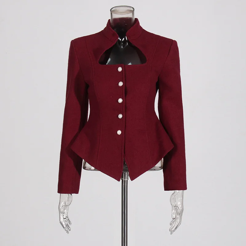 Zingj Fashion High-End Feel Top 2025 New Hollow Waist Irregular Design Long-Sleeved Short-Sleeved Blazer Women Autumn