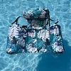 PVC Inflatable Floating Loungers with 3 Airbags Stylish Leaf Print Pool Lounger Stitch Reinforcement Maple Pattern Floating Recliner for Pool Beach Summer Water Play