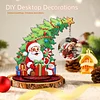 Santa Claus Photo Xmas Tree 5D DIY Diamond Art Tabletop Wood Decoration Ornament Kit