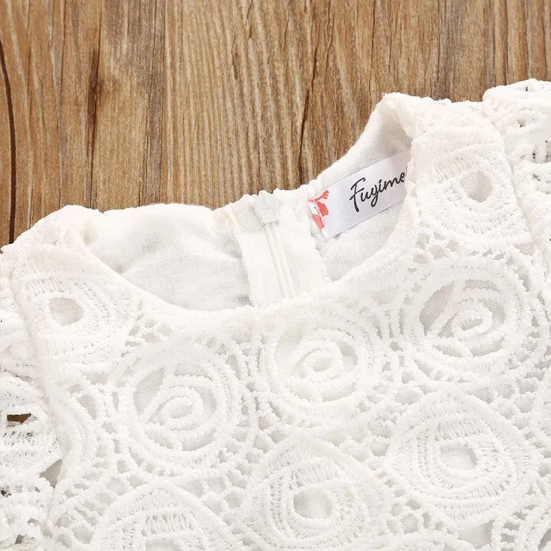 2018 Brand New Newborn Toddler Infant Baby Girls Shortsleeve Floral Tutu Dress Party Wedding Princess Lace Dresses Summer Outfit