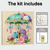 DIY Pearl Painting Flower Umbrella for Home Decor with Frame(25x25cm)