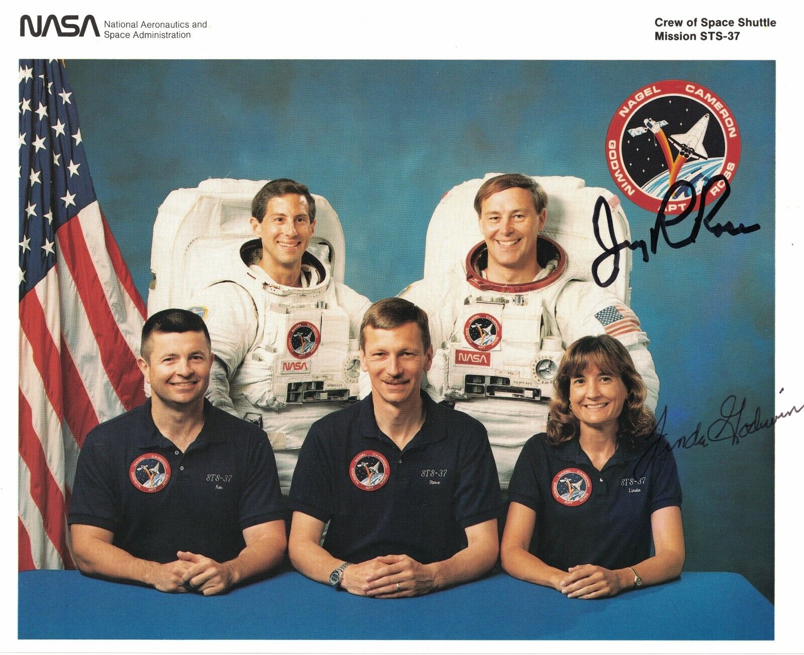 Jerry L. Ross & Linda Godwin Dual Signed Autographed 8x10 Photo Poster painting NASA Astronaut