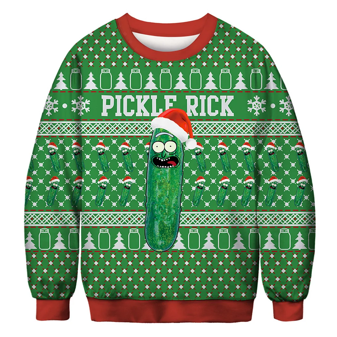 Unisex 3D Cucumber Can Print Christmas Sweatshirt