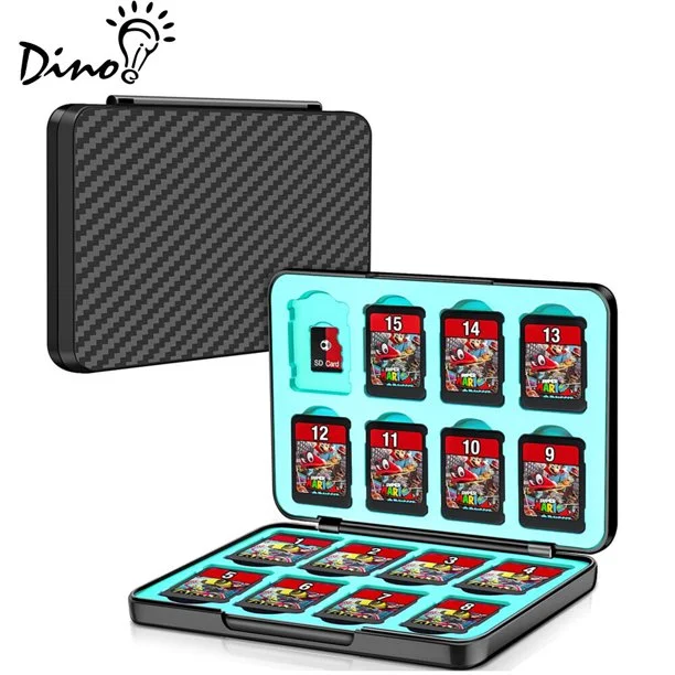 DinoFire Switch Game Case Holder Compatible with Nintendo Switch Game, Switch Game Holder Storage Game Card, Switch Organizer 16 Black