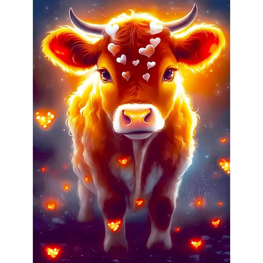 Full Round Diamond Painting - Cow(Canvas|30*40cm)