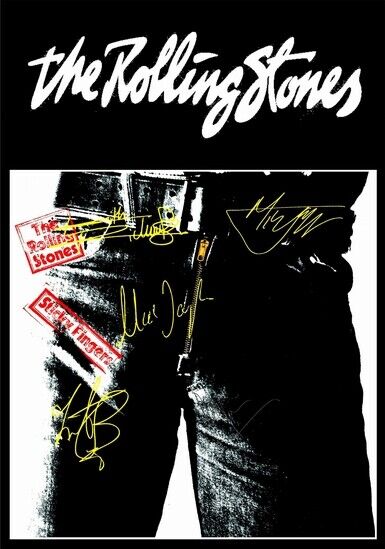 THE ROLLING STONES - SIGNED LP COVER - STICKY FINGERS - Photo Poster painting POSTER INSERT