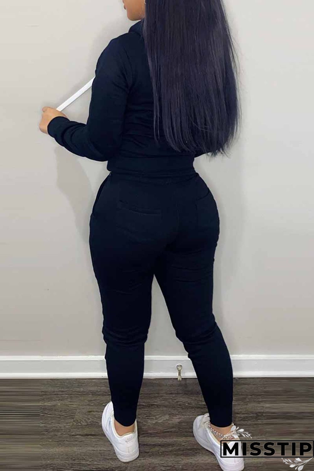 Khaki Elegant Print Letter Hooded Collar Long Sleeve Two Pieces