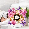 (US Local)Acrylic Special Shape Flower Butterfly Diamond Painting Clock Ornaments Kit