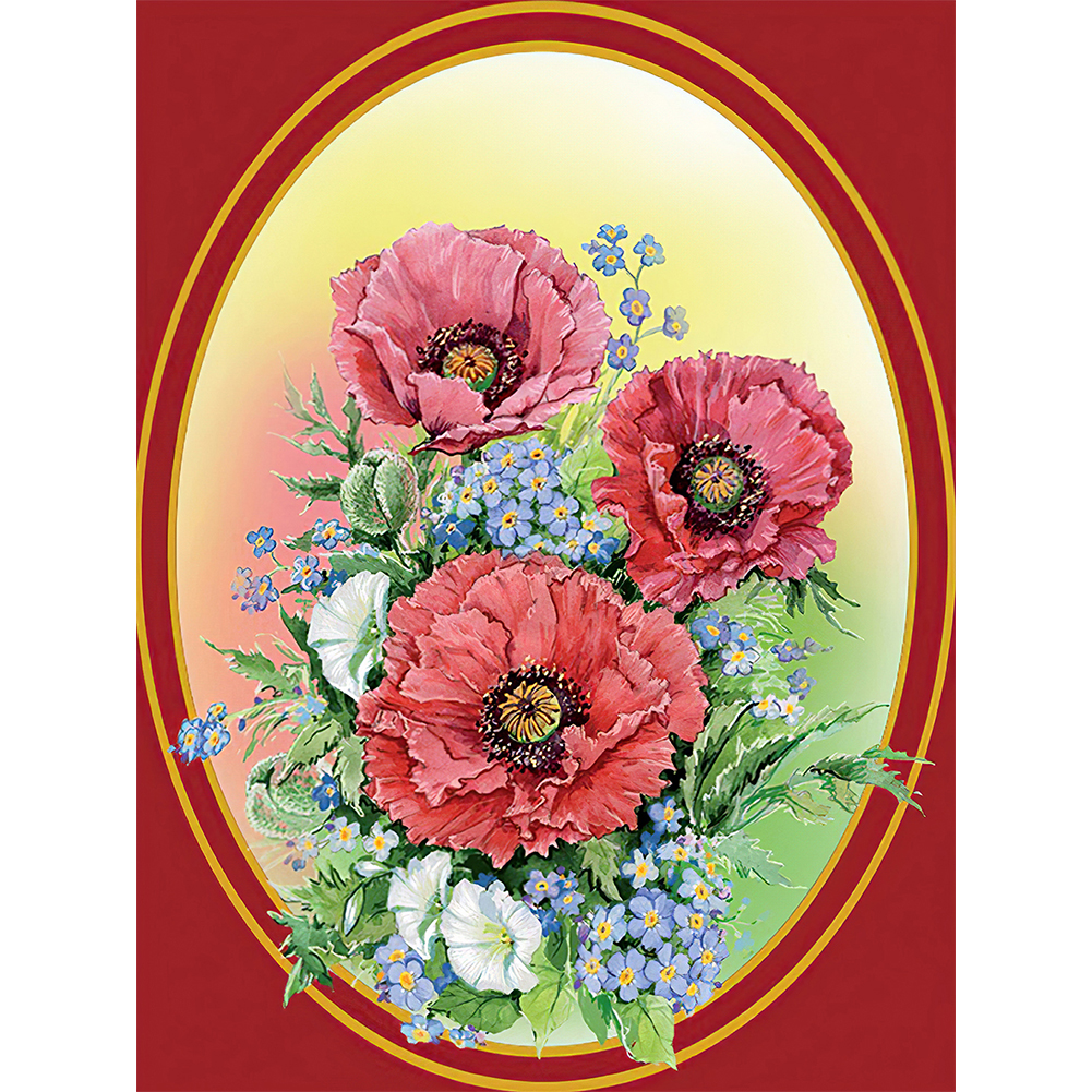 

Poppy Bouquet - Round Drill Diamond Painting - 30*40CM, 501 Original