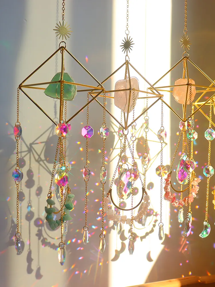K9 Crystal Light Catchers Wind Chime Sunlight Trapping Windchimes Jewelry