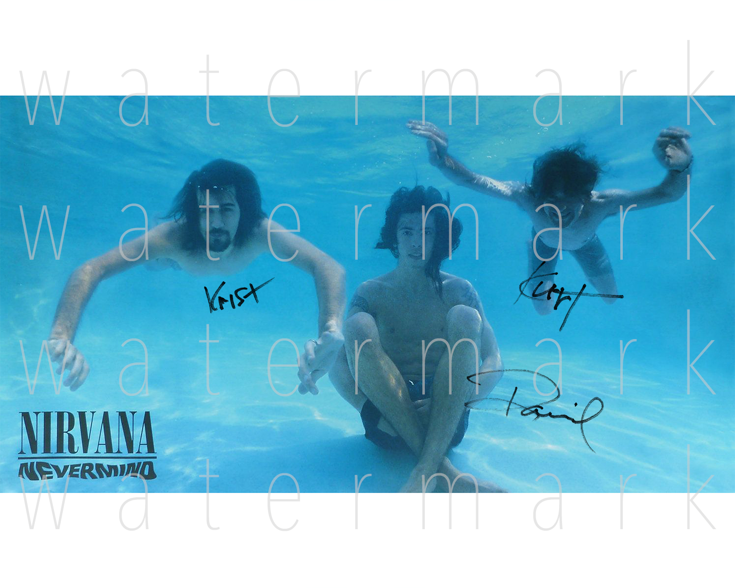 Nirvana signed Kurt Cobain Grohl Krist 8X10 Photo Poster painting picture poster autograph RP