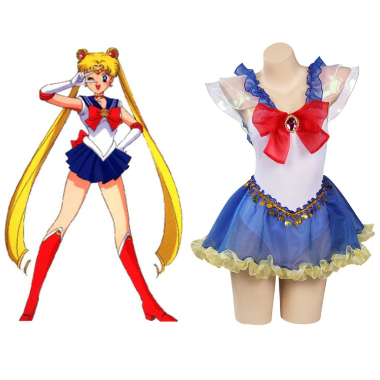 Sailor Moon Tsukino Usagi Swimsuit Cosplay Costume Jumpsuit Swimwear Halloween Carnival Suit