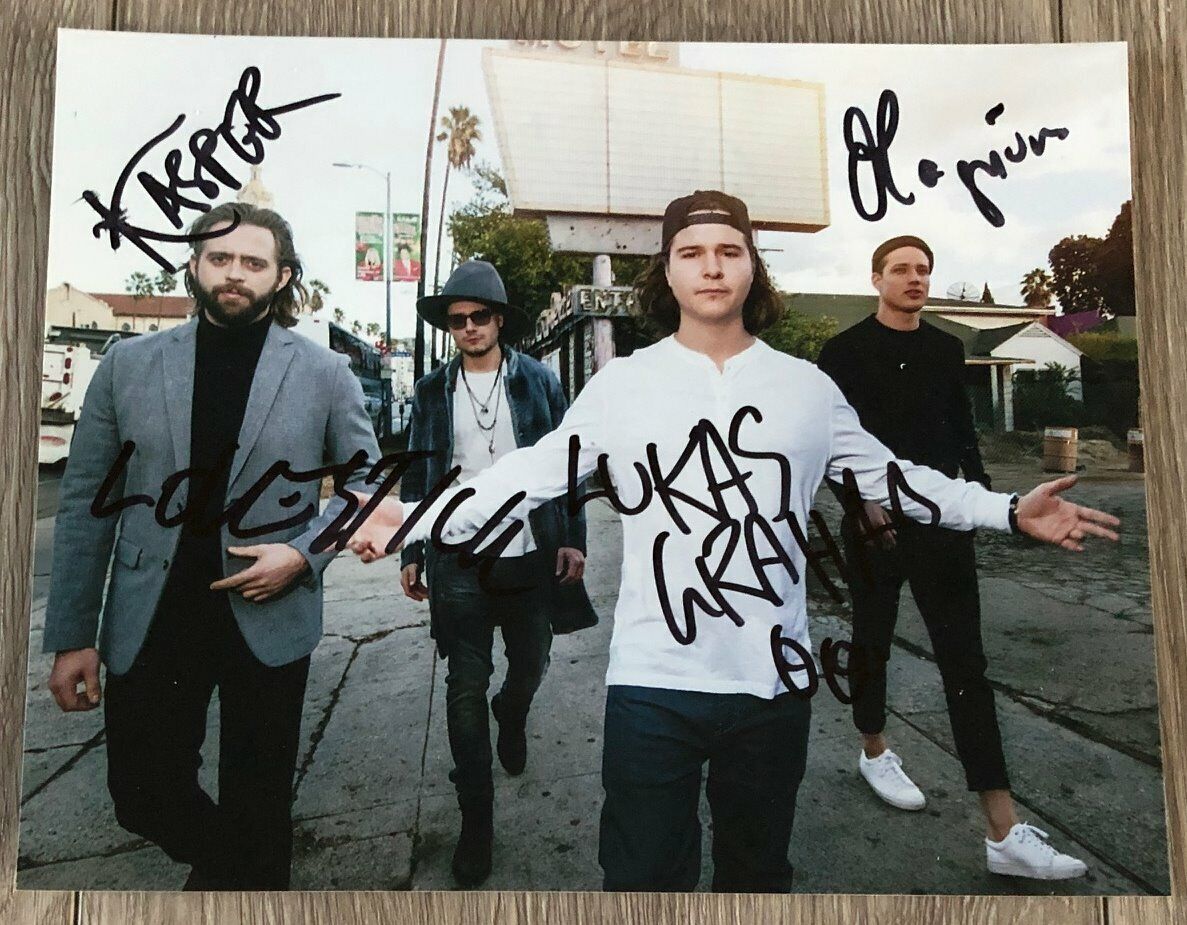 LUKAS GRAHAM BAND SIGNED AUTOGRAPH 8x10 Photo Poster painting B w/PROOF SIGNED BY ALL 4 MEMBERS