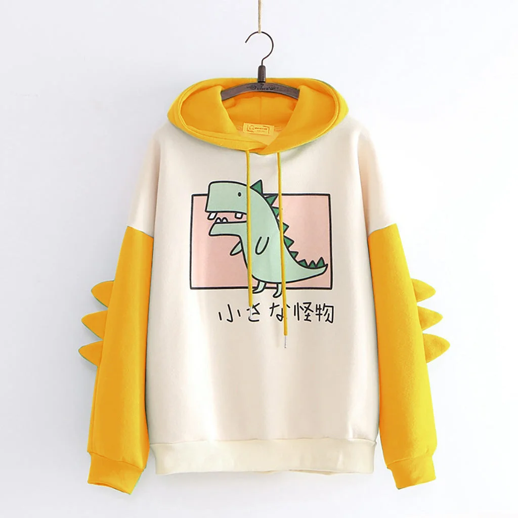 Brownm Printed Dinosaur Color Women's Winter Sweater