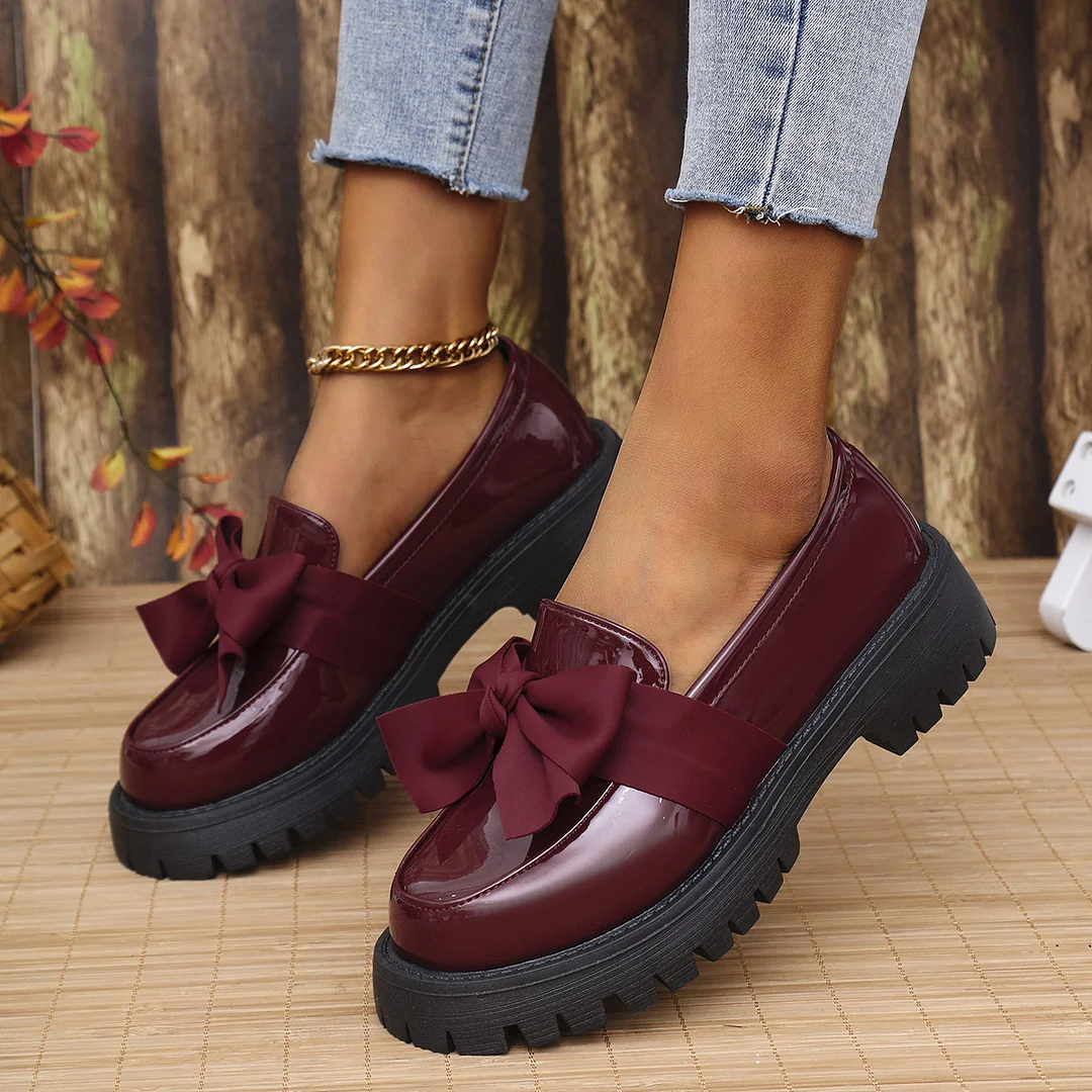 Breakj Breakj Shoes Women 2025 Spring And Autumn New Round Head British Wind Singles Women's Size One-Legged Little Leather Shoes