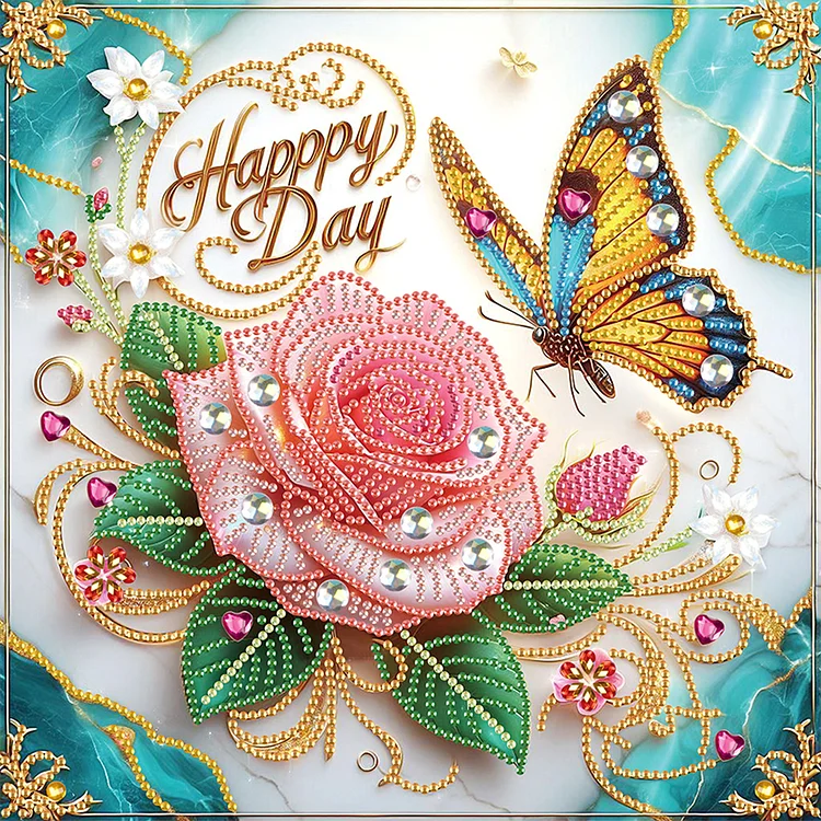 Flowe Butterfly - Partial Drill - Special Diamond Painting(30*30cm)
