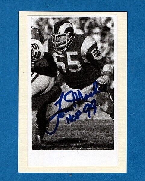 1966-78 TOM MACK-LOS ANGELES RAMS AUTOGRAPHED Photo Poster painting-HOF