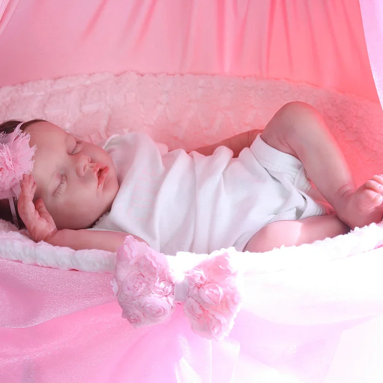17" Lifelike Handmade Silicone Reborn Asleep Newborn Baby Girl Doll Named Anastasia Rebornartdoll® RSAW-Rebornartdoll®