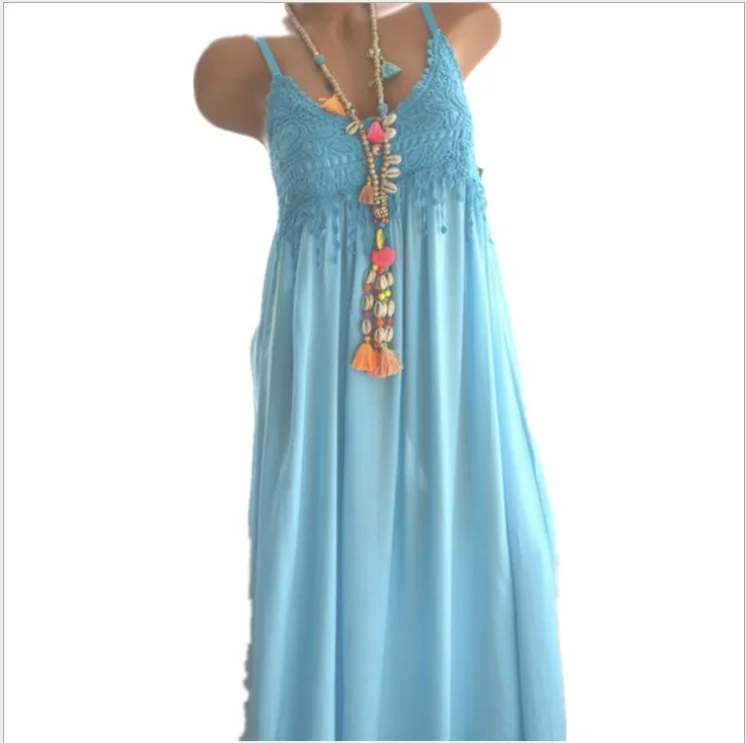 Uveng Uveng Hot Explosive Sexy Lace Sling Long Dress Seven Color Eight Yards