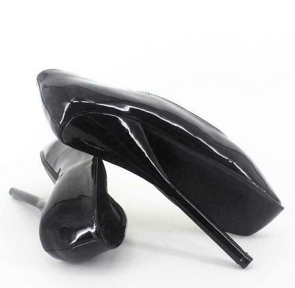GOOSHOE Womens 18cm Ballet Stilettos High heel Shoes Plus Size 36-46 Black Leather Practice Ballet Sandals