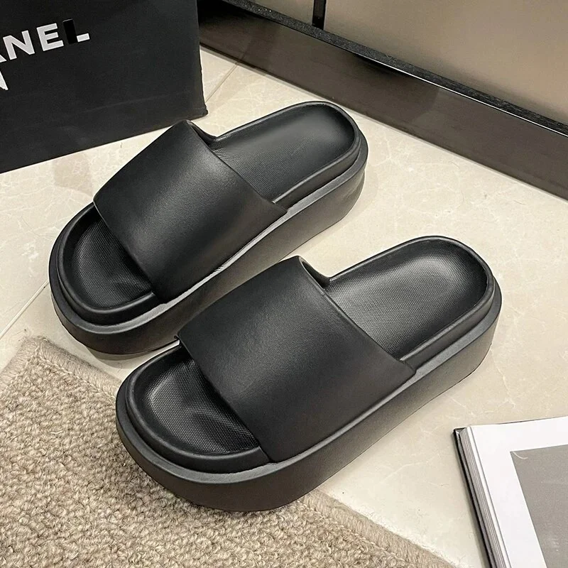 Zhungei EVA Thick Sole Slippers for Women Summer 2024 Fashion Home Platform Slippers Woman Open Toe Non Slip Beach Slides Sandals