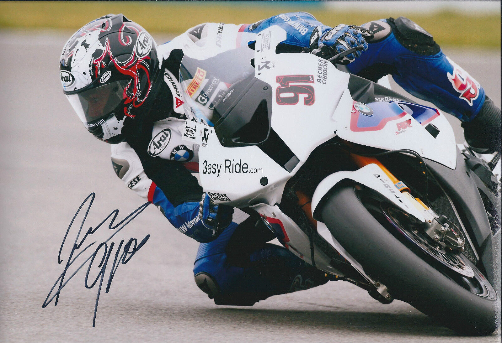 Leon HASLAM SIGNED BMW Autograph Photo Poster painting AFTAL COA SUPERBIKE WSB