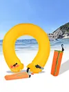 Inflatable Life Jacket Adult Round Buoys Rescue Waist Ring for Kayaking Swimming