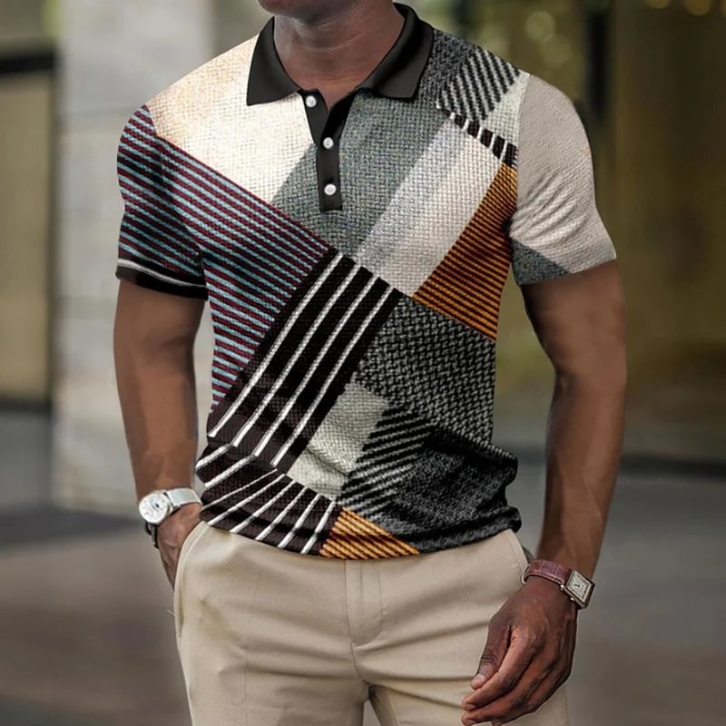 Pre-Sale Men's Business Casual Striped Polo Shirt