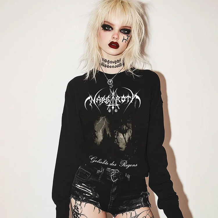 Black Metal Band Design Long Sleeved T-shirt