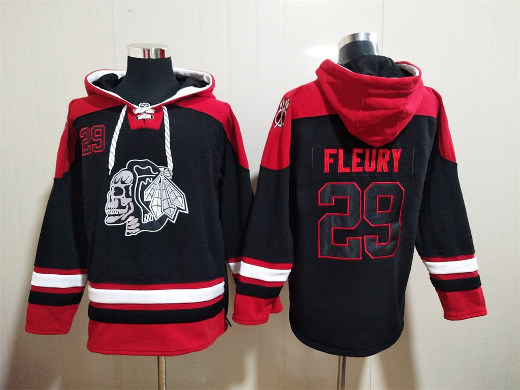 Chicago Blackhawks Hoodie #29 FLEURY (Skull) mysite